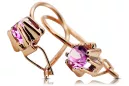 Original Vintage 14K Rose Gold Amethyst Earrings Vintage vec053r